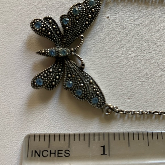 Butterfly Necklace blue crystals - Picture 8 of 10